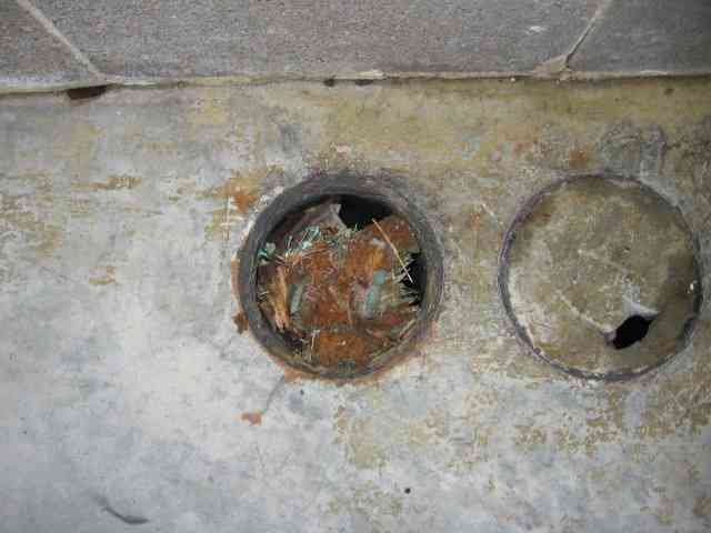 Conduit in floor of repeater building